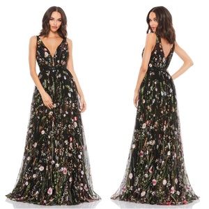 Mac Duggal Multicolor Floral Maxi Gown